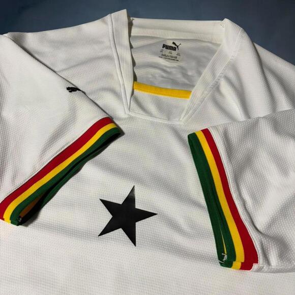 Puma Ghana Black Star Soccer Jersey White XXL FIFA Football Kit 2022 Africa - Picture 3 of 7